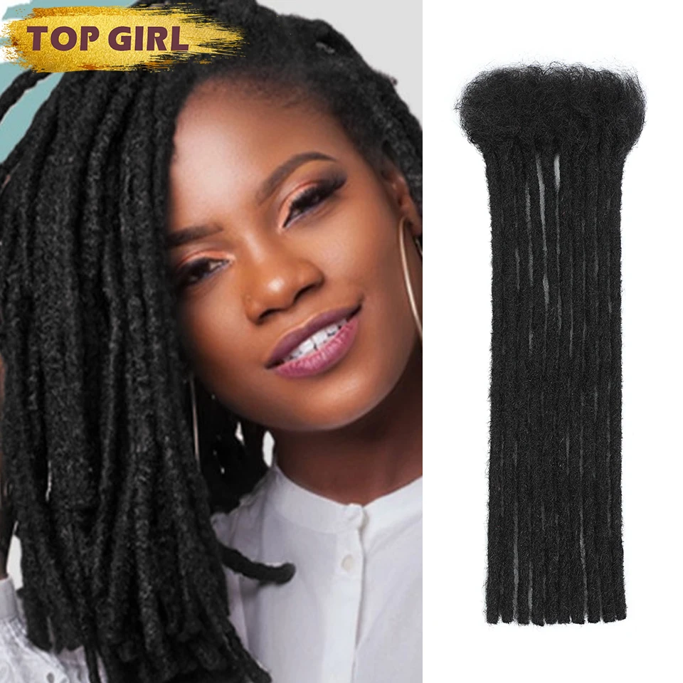 Extensions de Dreadlocks Synthétiques pour Homme et Femme, Tresses au Crochet Faites à la Main, 0.6 cm