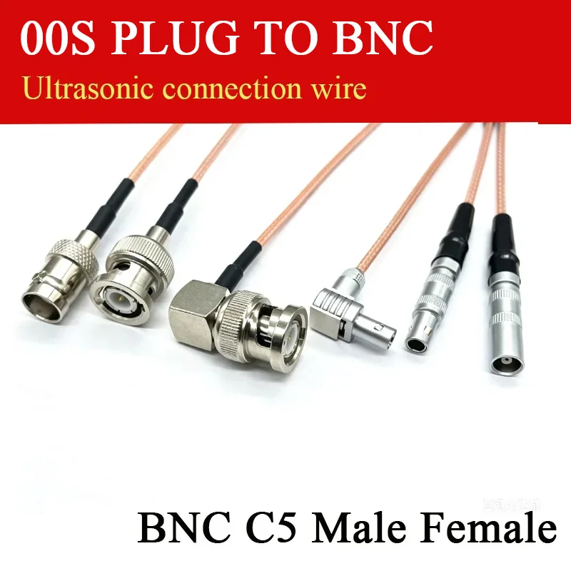 Remo 00S to BNC C5 Female Plug with FFA Single Core Flaw Detection Thickness Gauge 00S Ultrasonic Connection Wire Compatible