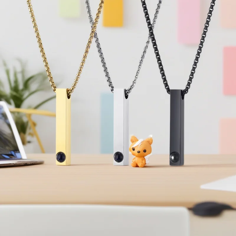 

925 Sterling Silver Custom Photo Projection Cube Pendant Necklace Image,Minimalist Jewelry Gift for Birthday Anniversary for Her