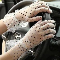 Guantes elegantes para novia, manoplas de tul suave con volantes de puntos, de encaje corto, para dama de honor, accesorios de fiesta