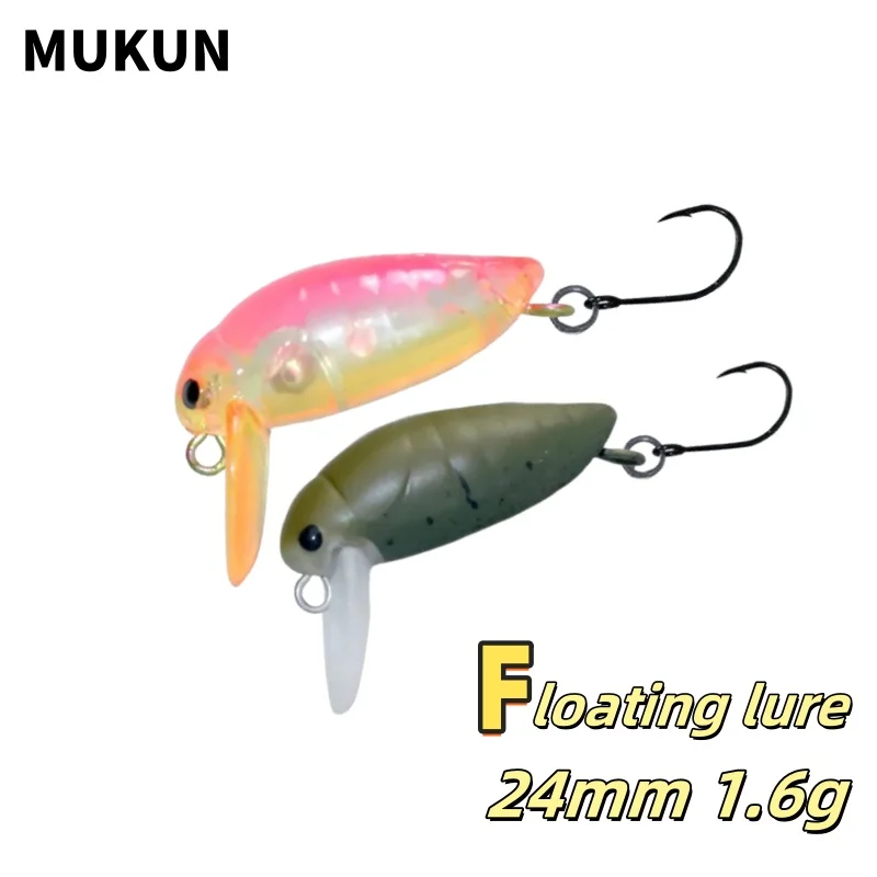 MUKUN Minnow-Köder 1,6g 24mm Schwimmender Wobbler Künstliche Köder Oberflächen-Swimbaits für Forellen- und Barschangeln