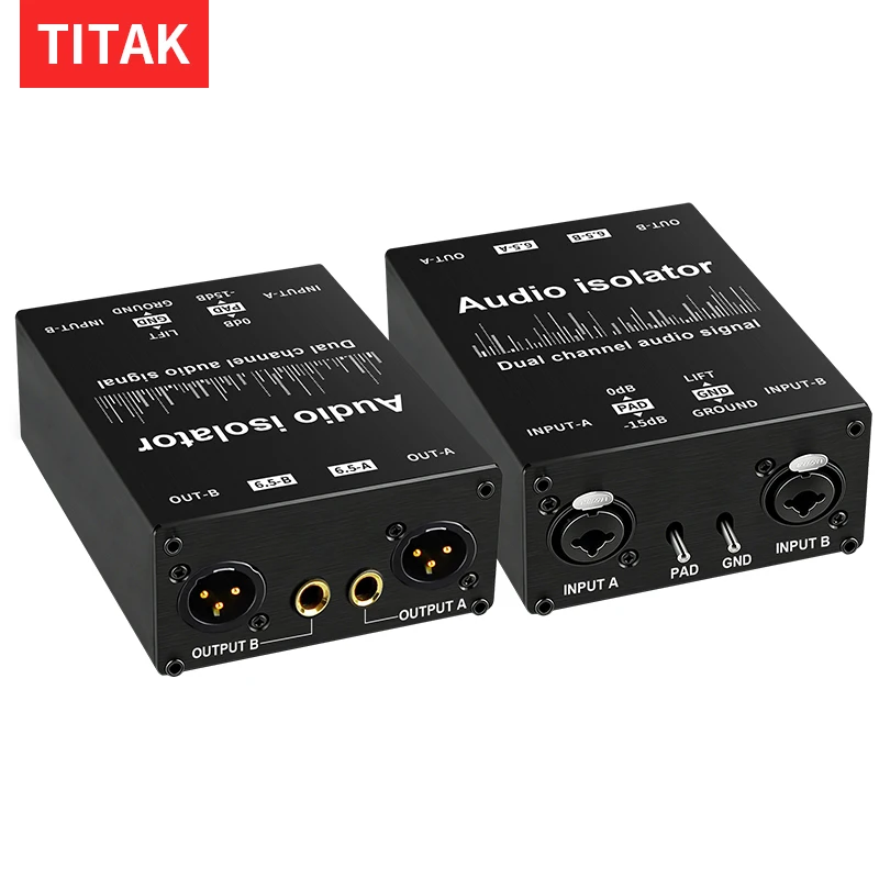 Noise Reduction Filter 2-Channel XLR Audio Isolator Eliminates Current Noise for 6.5 Dual Channel Mixer Isolator