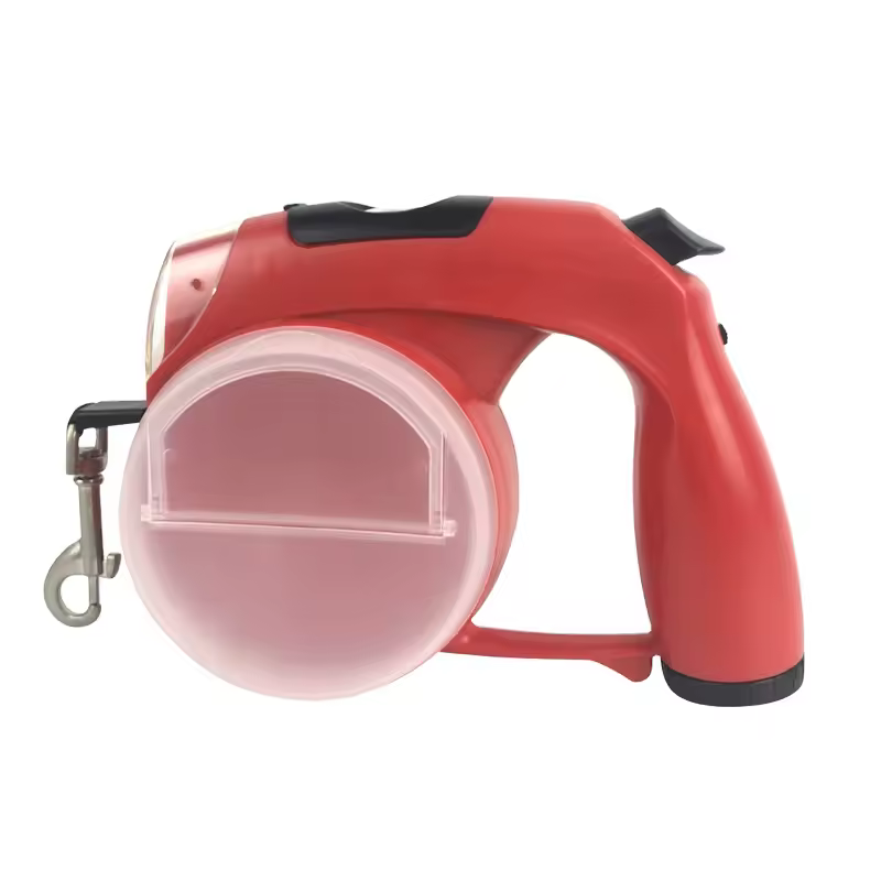 XA-2036 Multifunctional Retractable LED Light With Dispenser Dog Leash Retractable Training Dog Leash With Garbage Bag