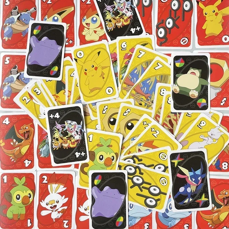 UNO FLIP! Pokemon Board Game Anime Cartoon ONE PIECE Figure Pattern Family Funny Entertainment uno Cards Games Christmas Gifts