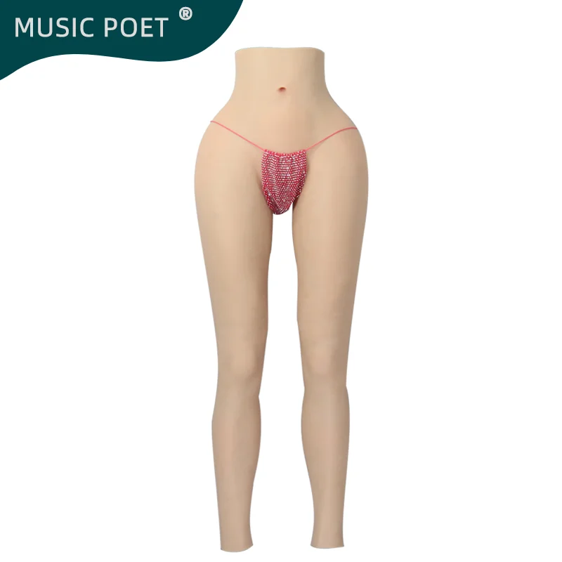 MUSIC POET Silicone Fake Vagina Panty Hip-lift Models Oil-free With Anal Tube Suit for Crossdresser Transgender Drag queen