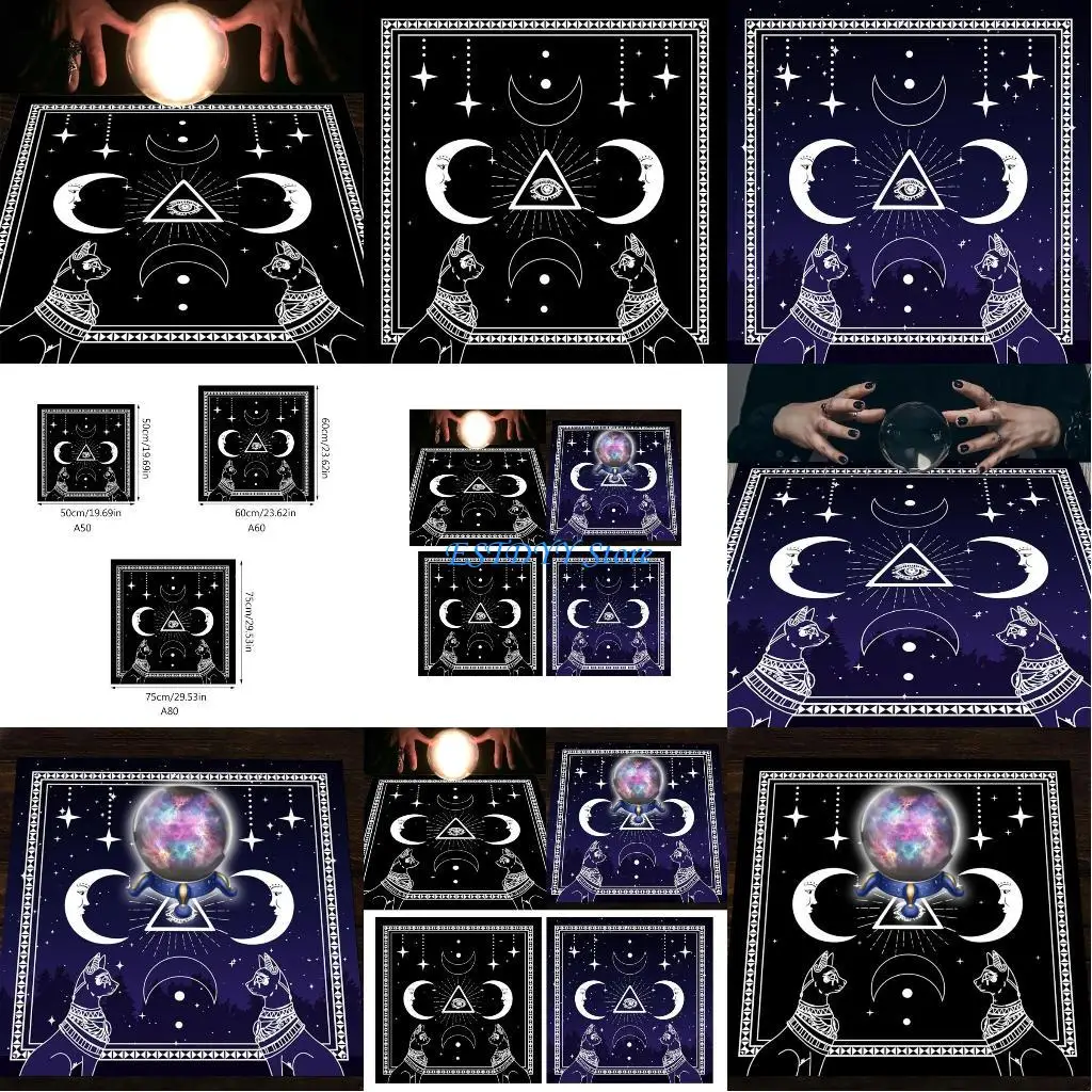 

G6DE 19x19in Tarot Tablecloth Guidance Board Game Divination Tarot Table Cloth