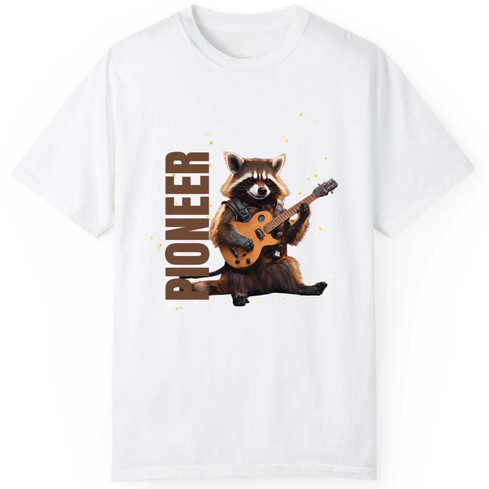 Baccoon Play Guitar Pioneer Day Best Gift Mens And Womens T-Shirt