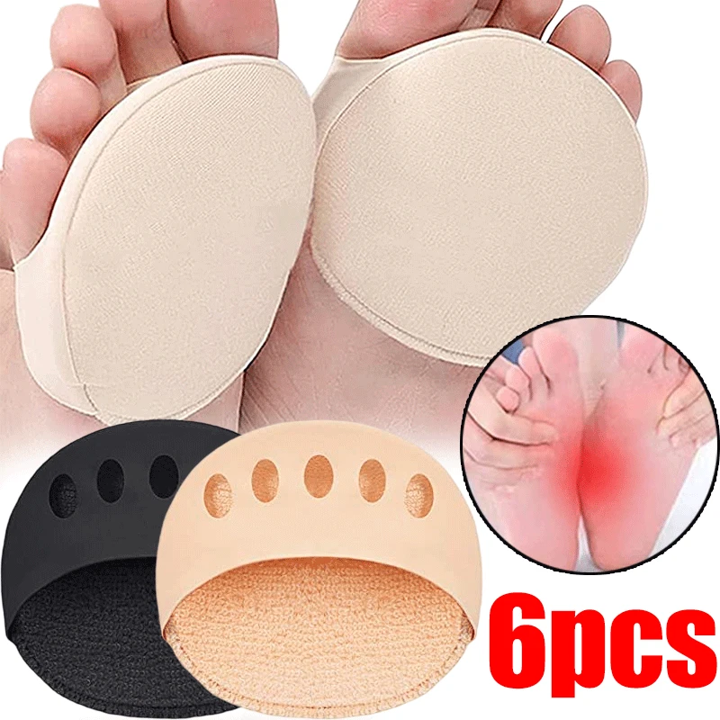 2/6pcs Forefoot Pads High Heels Half Insoles Women Five Toes Insole Foot Care Calluses Corns Relief Feet Pain Massaging Toe Pad