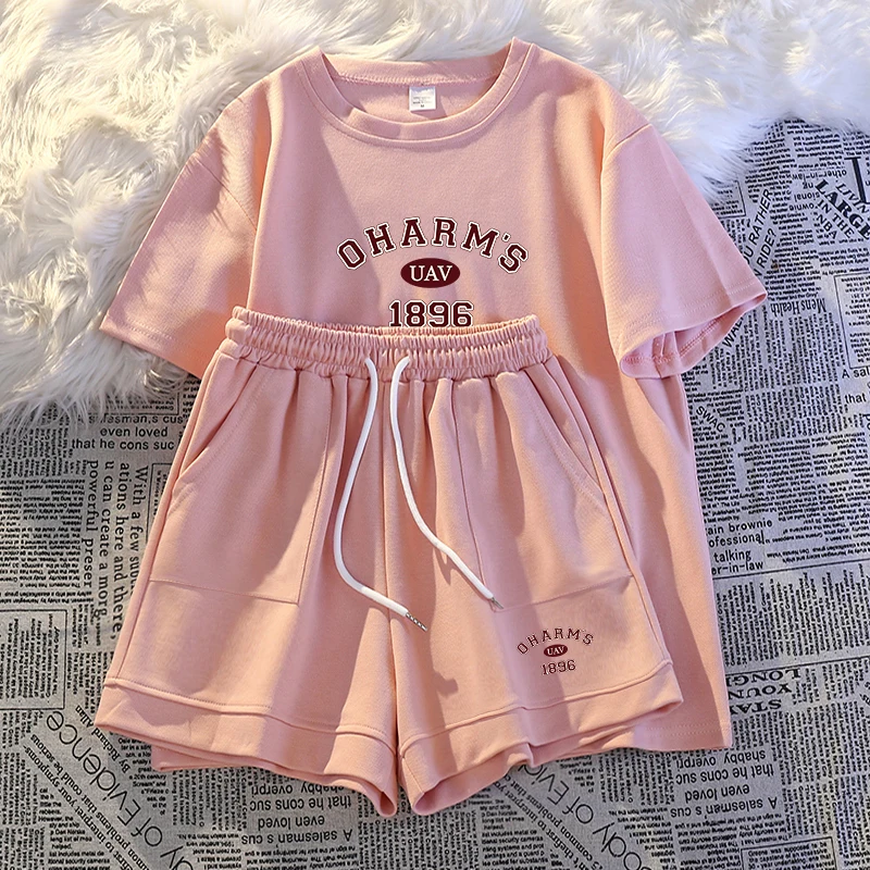 Guangzhou Thirteen Tiers Women's T-shirts Southern Oil High End Dongguan Humen Clothing Summer Casual Sportswear Set