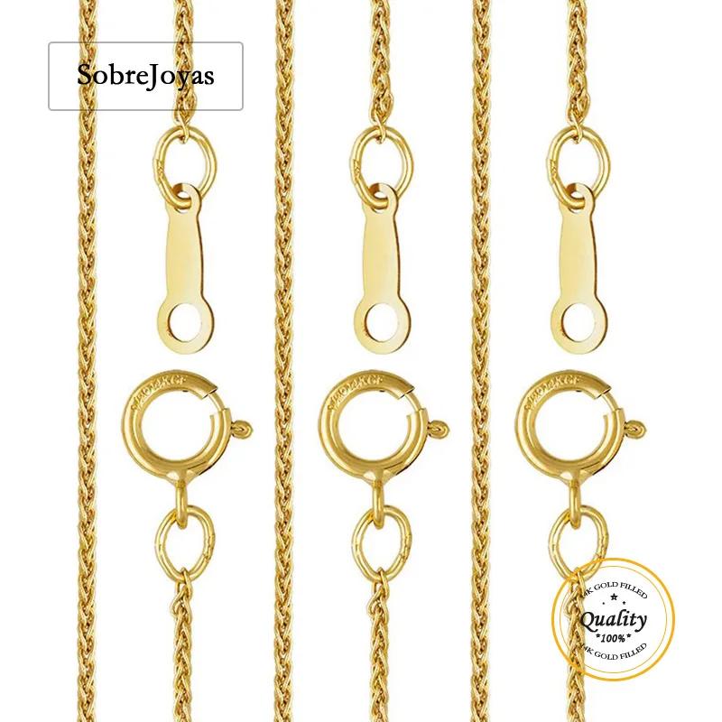 

1mm Cable Chain 14K Gold Filled Necklace 40/45cm Chain Finished W/Spring Clasp Gold jewelry Minimalist Gold Women Jewelry