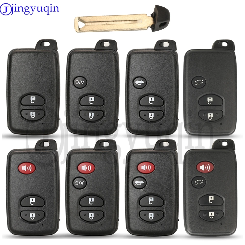 jingyuqin 2/3/4 Buttons For Toyota 4Runner Land Cruiser Prius 2010-2013 Smart Remote Car Key Shell Fob Uncut Blade Replacement
