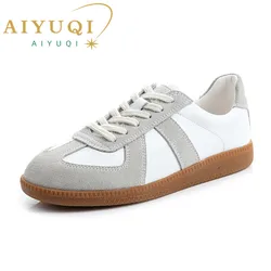 AIYUQI-Baskets en Cuir group pour Femme, Chaussures d'Entraînement Moral, Plates et Décontractées, Nouvelle Collection Printemps 2024