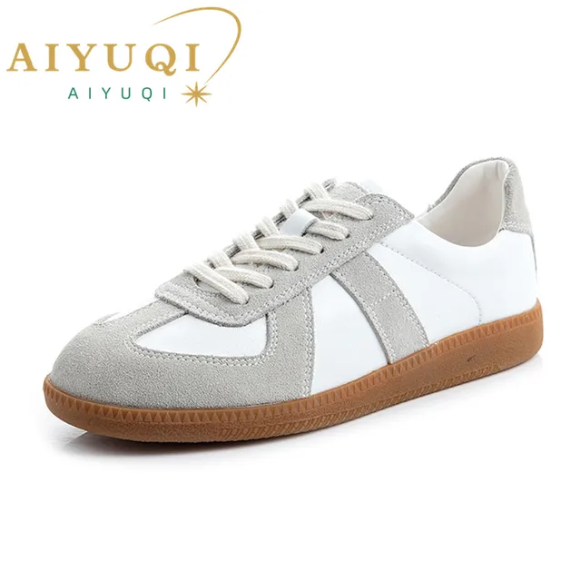 AIYUQI Damskie Sneakersy 2026 Nowe Skórzane Buty Treningowe Damskie Casualowe Wiosenne Płaskie Buty Damskie