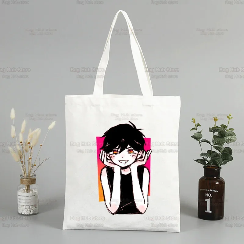 Omori Graphic Harajuku Shopping Bag Recycle Bag Cotton riutilizzabile juta Bag Tote String pieghevole Shoping Sac Toile