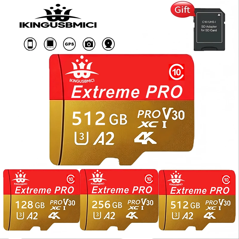 64GB 128GB 256GB Micro SD Card SD Cards TF Cards Memory Card A2 V30 Ultra HD Speed Boost for Camera Smartphone Tablet