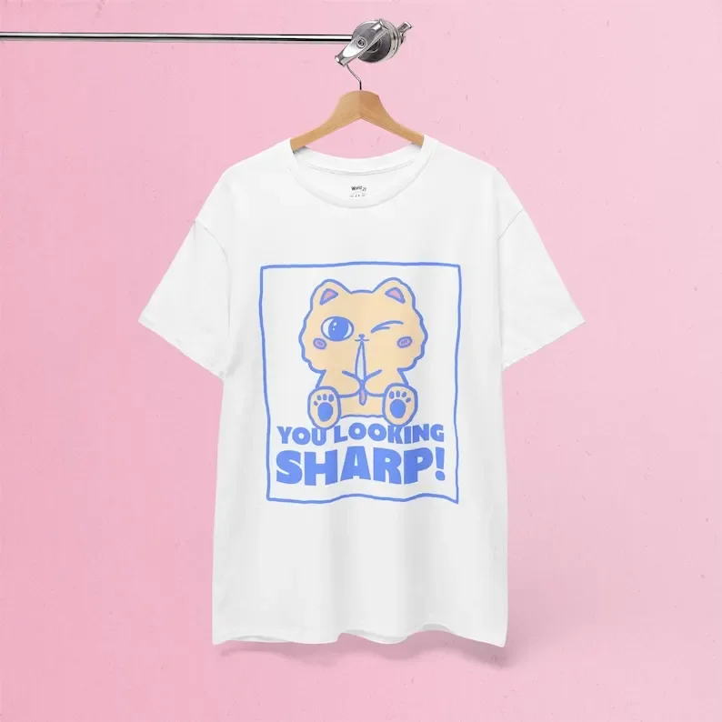 Harajuku a Knife Cat T-Shirt