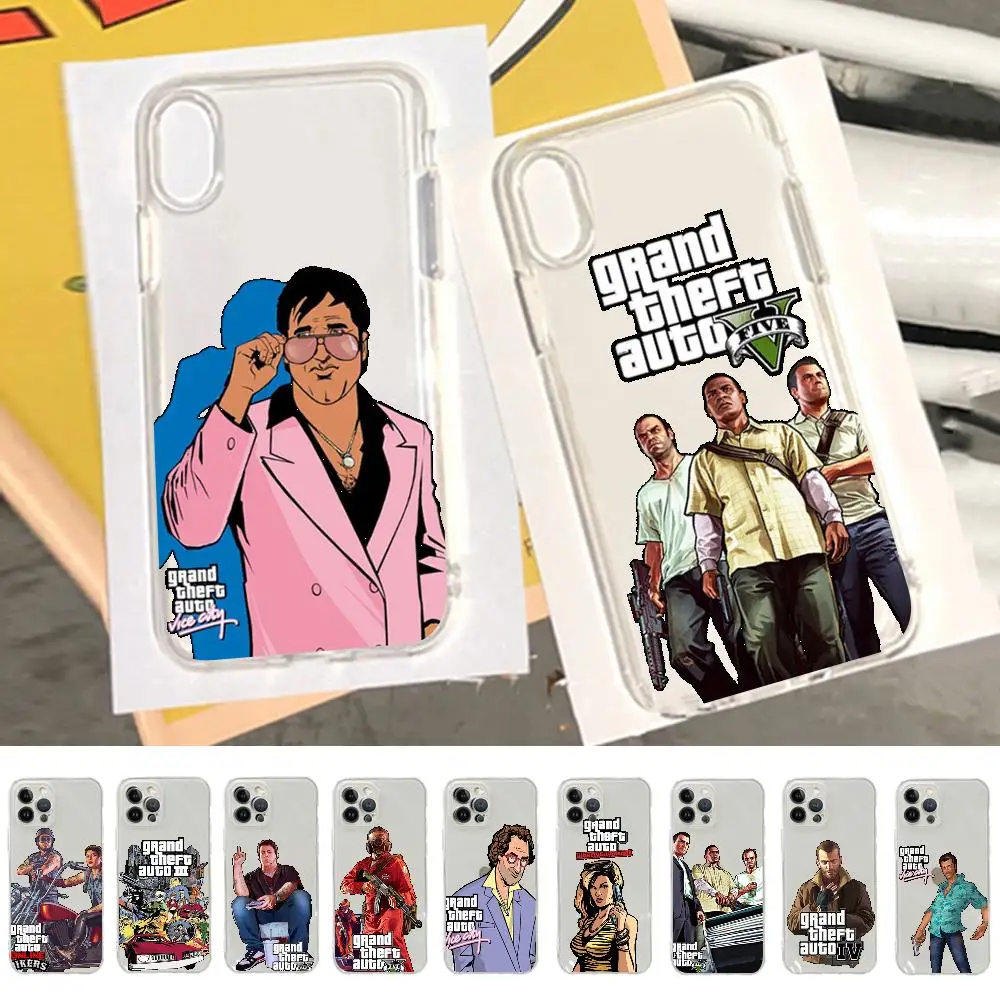 Gta vice city Phone Case For iPhone 13 14 Pro Max XS XR 12 11 Pro 13 Mini 6 7 8 Plus Soft Clear Back Cover