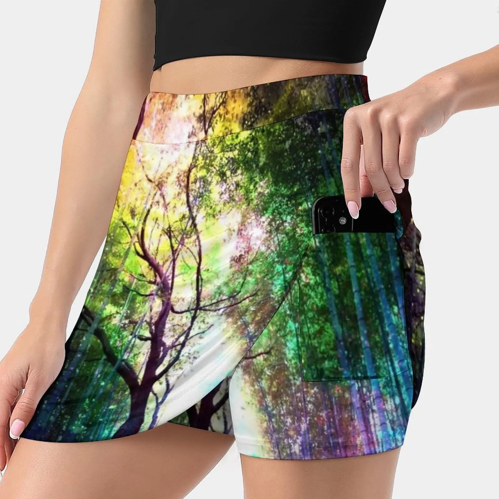 

Rainbow Forest Women's skirt With Hide Pocket Tennis Skirt Golf Skirts Badminton Skirts Running skirts Rainbow Forest Trees