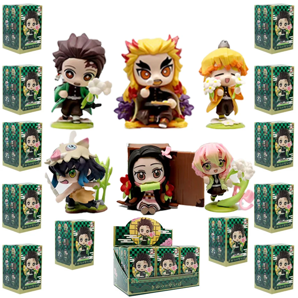 Demon Slayer Tanjiro Kamado Nezuko Anime cartoon Figure Blind Box Creative Personalized Statue Model Ornament Surprise Gift Box