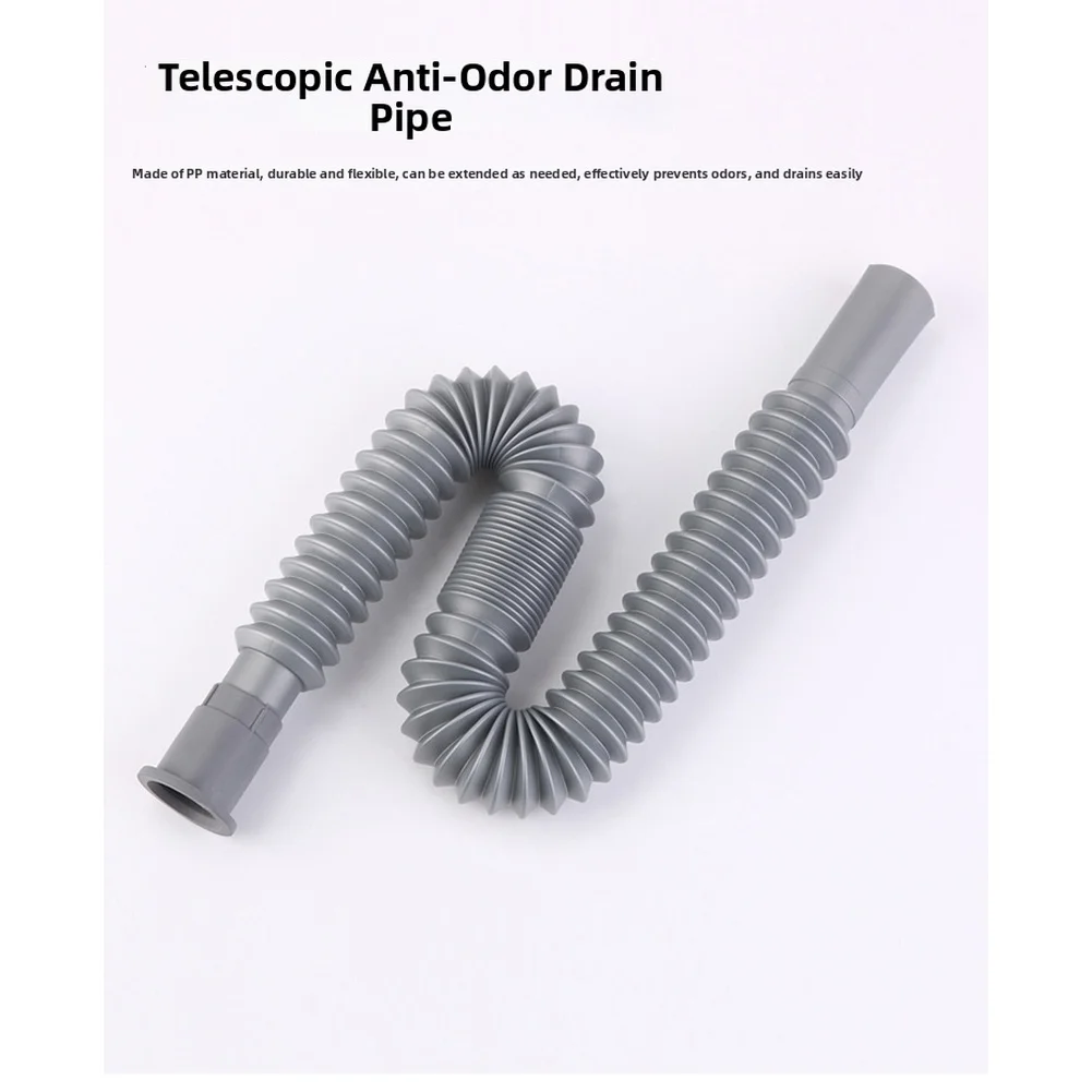 

Flexible Pipe Extendable Sink Hose Kitchen Sink Installation Adjustable Length Quick Drainage Tool-free Installation