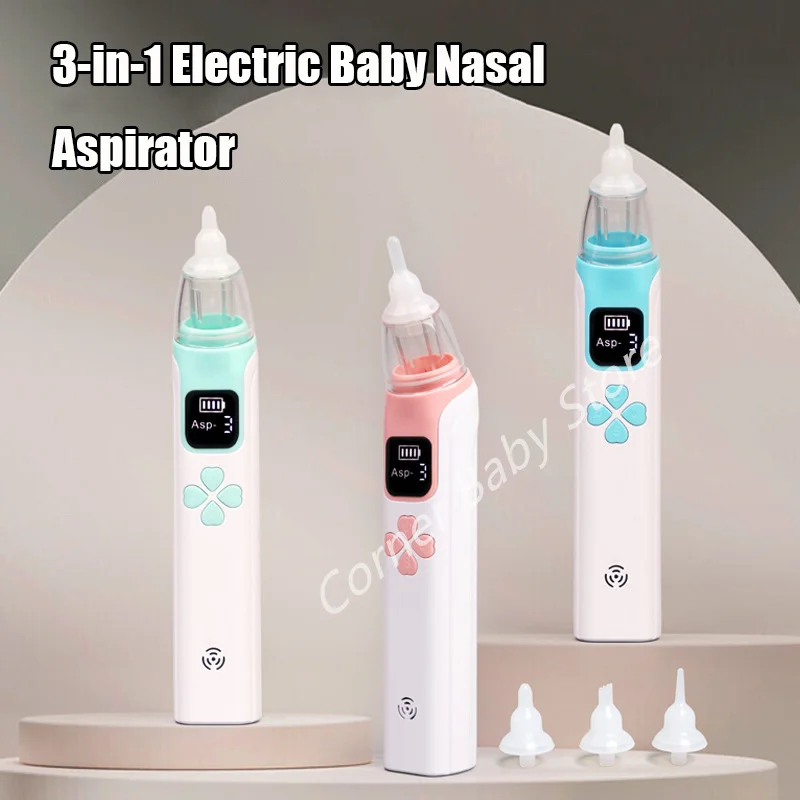 Electric Nasal Aspirator Baby Nose Sucker With 4 Silicone Tips Safe Convenient Obstruction Rhinitis Cleaner Newborn Care Tools