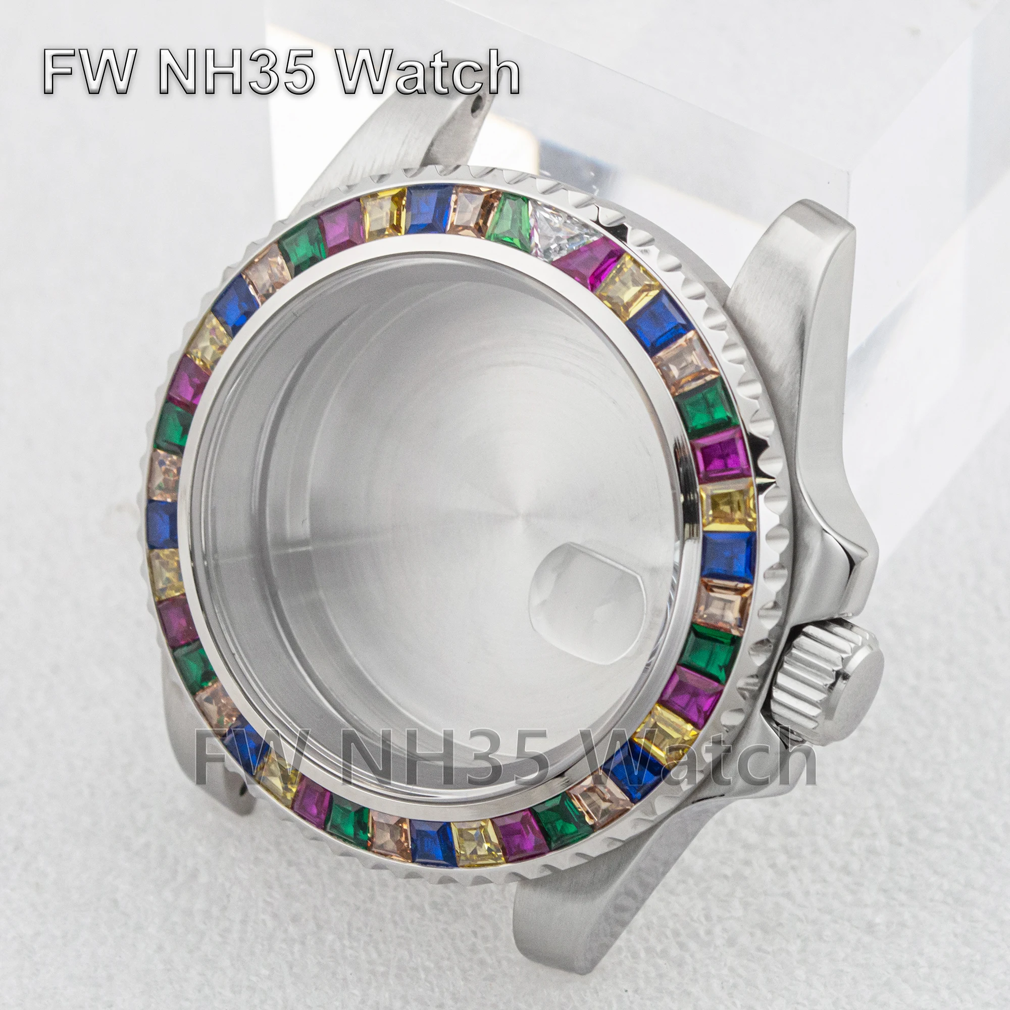 

NH35 Diamond Watch Case for Mod SUB GMT High Quality Sapphire Glass 10ATM 316L Stainless Steel Case Fit NH34/NH35/NH36 Movement