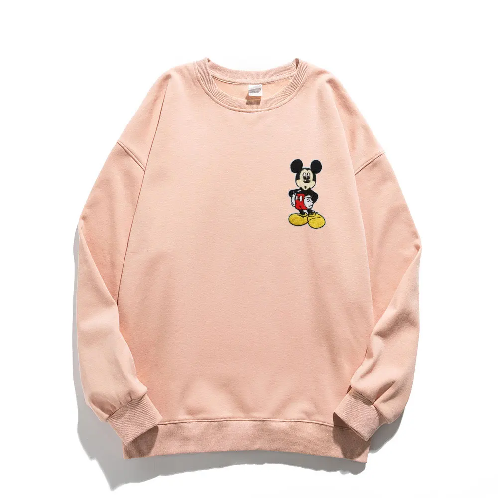 

2025 New Brand Disney Mickey Mouse Men's Autumn/Winter Fashion Round Neck Embroidered Hoodie Original Women's Couple Style