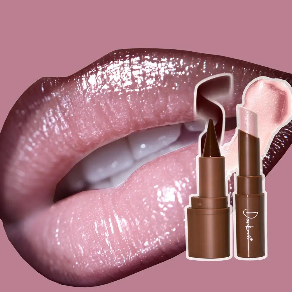 2PCS/Set Lip Gloss & Lip Liner Set Long-lasting Glitter Look Sparkling Lip Gloss Makeup Versatile Makeup Styles