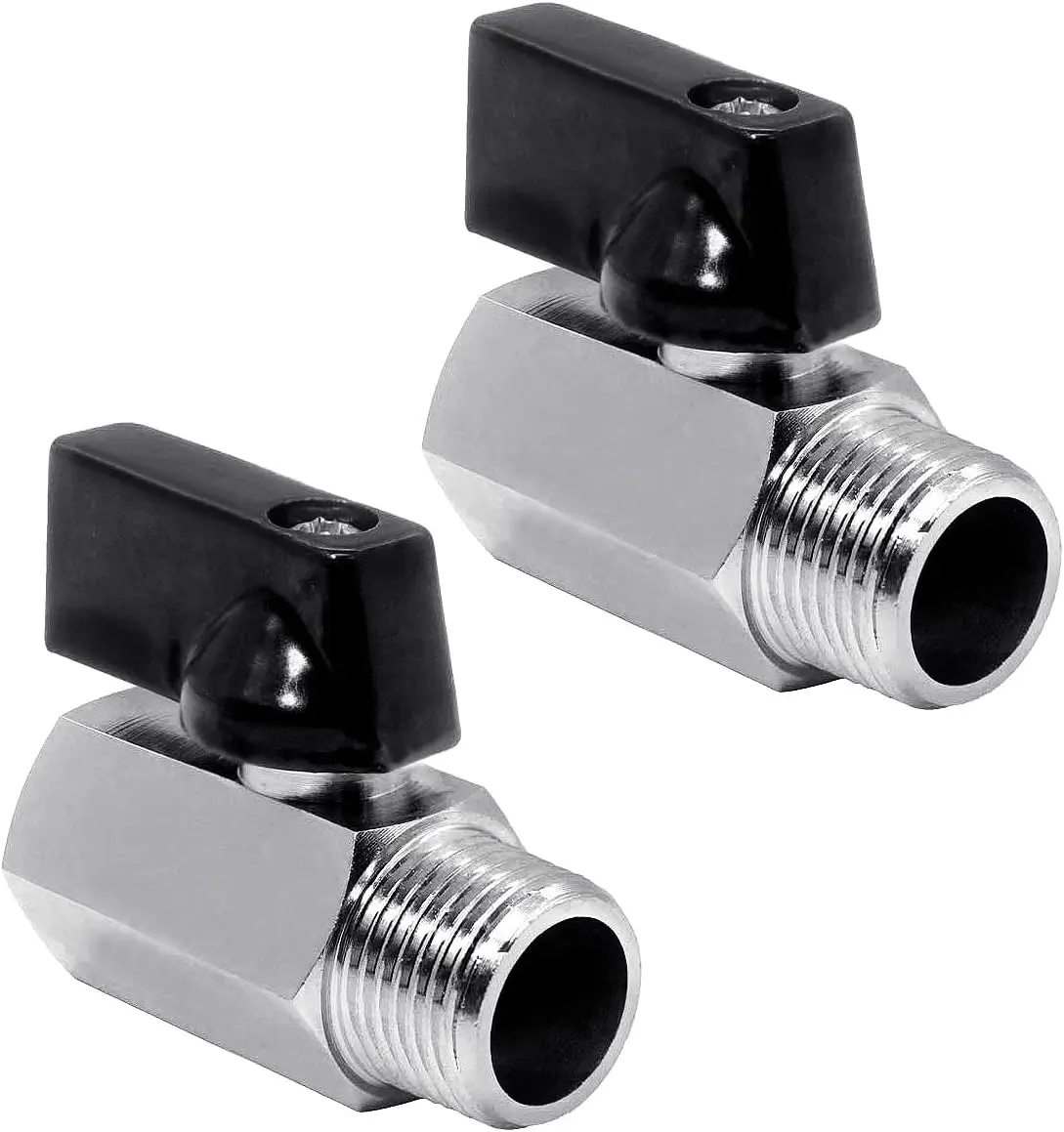

Beduan 1/2" латунный мини-шаровой кран NPT с внутренней резьбой x запорный клапан с наружной резьбой (2 шт. в упаковке)