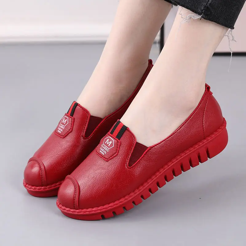 Mocasines Classic Women Flat Shoes Woman Soft Casual Shoes Genuine Leather Flats Ladies Shoes Non slip Female Casual  Flat Shoe