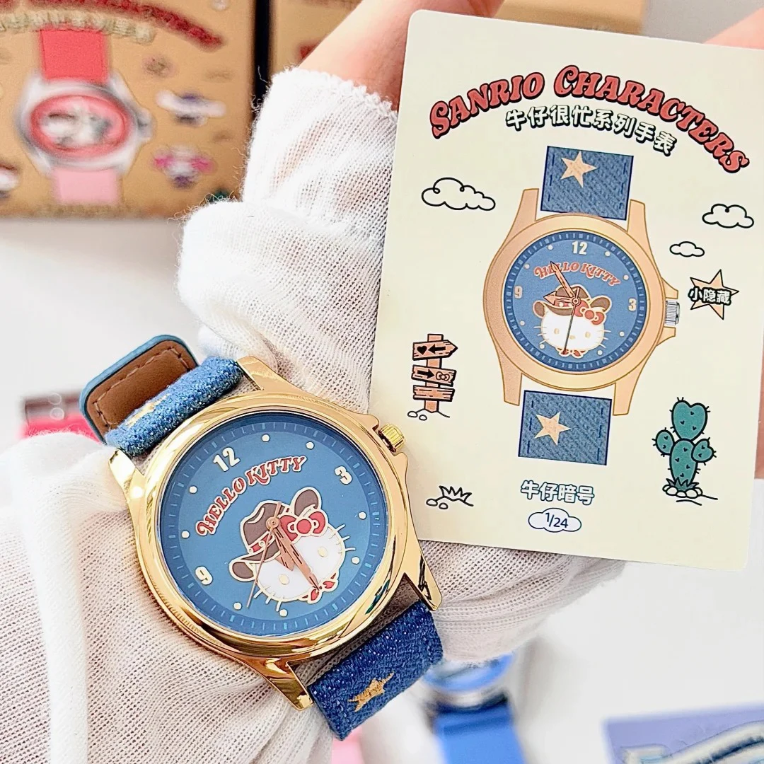 Hello Kitty Busy Denim Series Watch Blind Box Electronic Wristwatch Cinnamoroll Cute Gift For Girls Daily Accessory Collectible - view 2