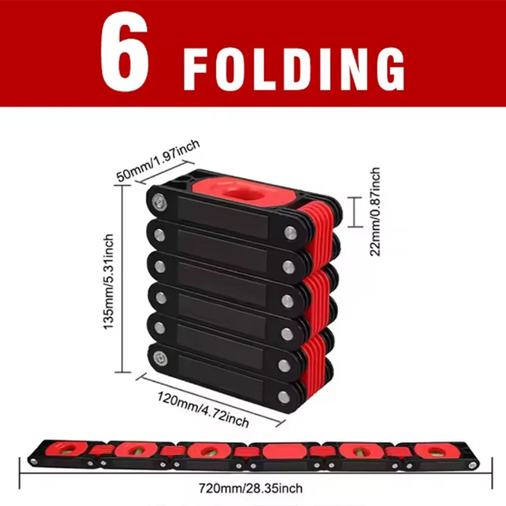 High Precision Folding Horizontal Ruler Strong Magnet Multi-angle Magnetic Level Meter Folding Extend Durable Angle Finder Gauge