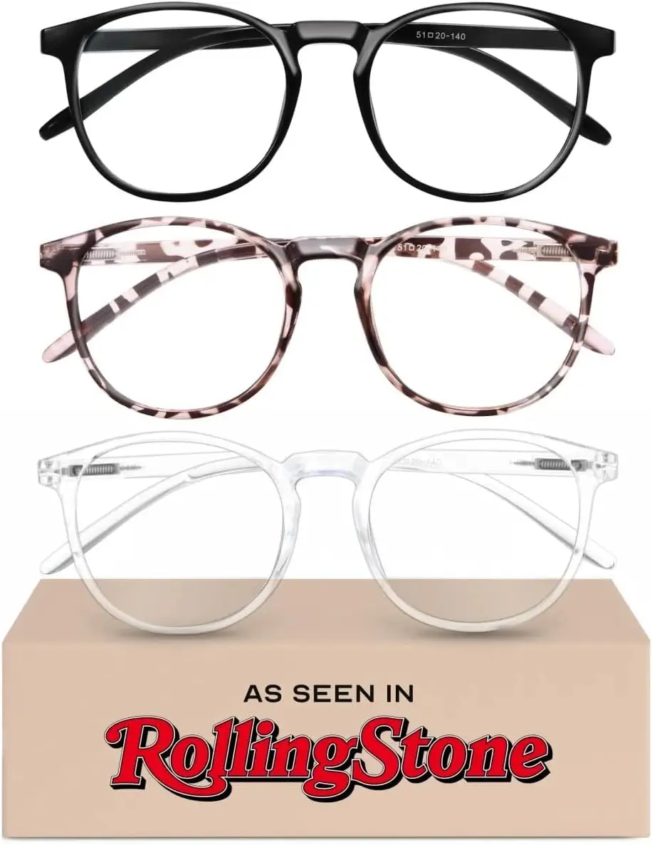 

Стильные и удобные очки для защиты от синего света для женщин — набор из 3-х пар в круглых оправах с защитой от ультрафиолета