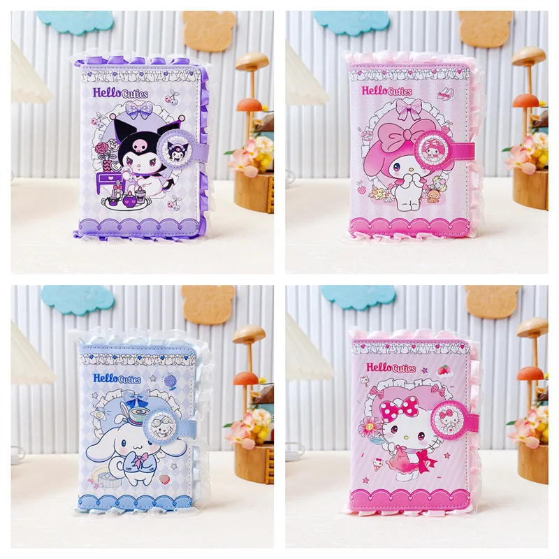 

Sanrio Hello Kitty Notebook Cute Note Book Diary Stationery School Supplies Lace Notebook Magnetic Buckle Student Birthday Gift