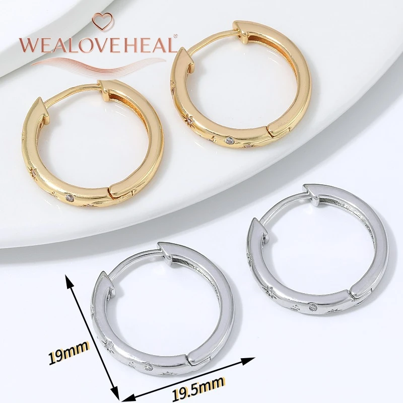 Vintage Sunburst Star Huggie Ohrringe für Damen, 18K vergoldetes Messing, Zirkonia, Creolen für den täglichen Gebrauch, Schmuck, Valentinstag- und Geburtstagsgeschenk – Detail 17