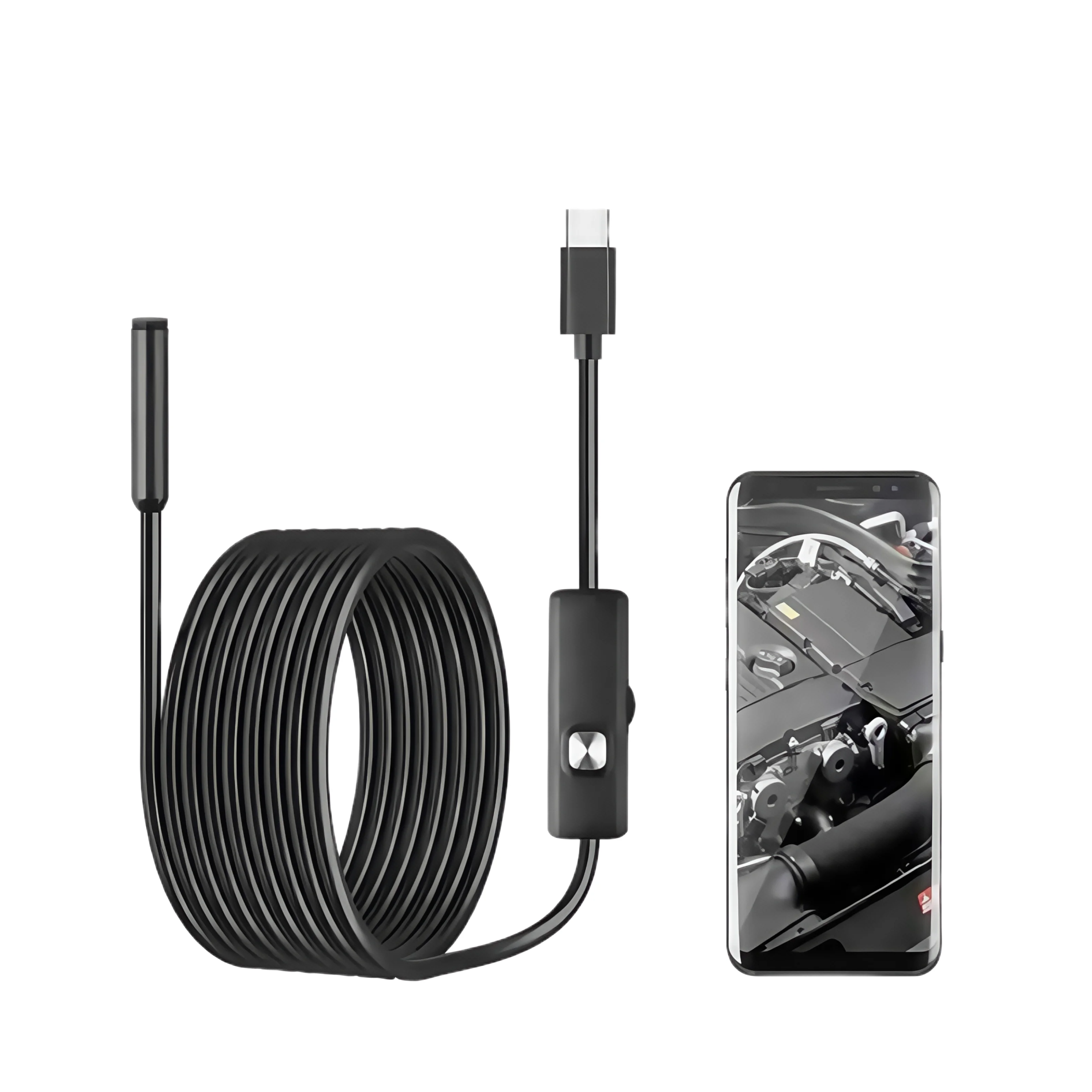 

In Stock Dual-lens Endoscope Android Phone External HD Camera Car Maintenance Sewer Pipe Visual Detection