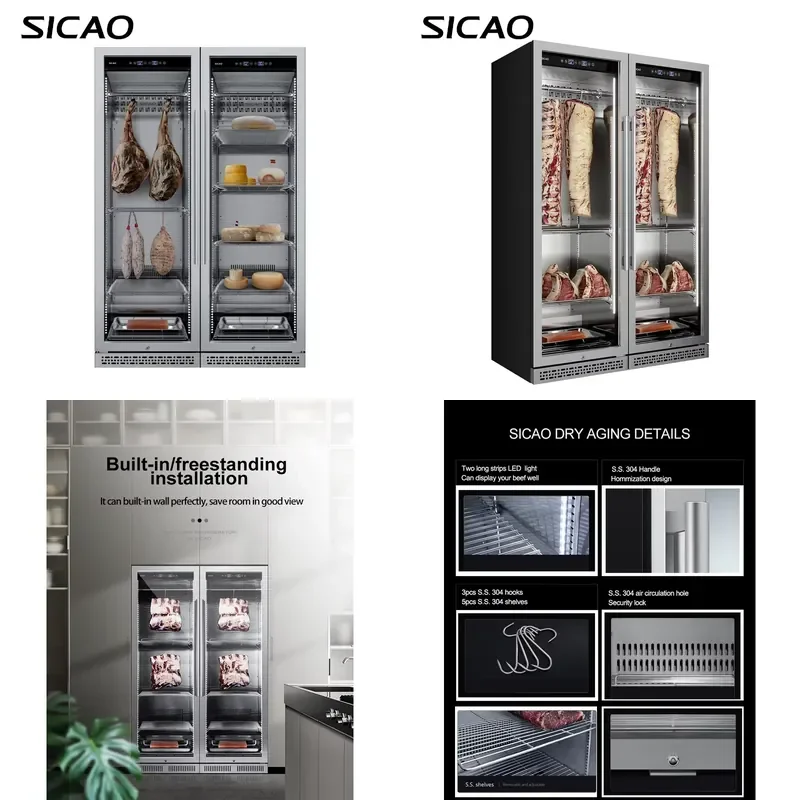 RTS Dry Age Fridge Wine Cooler Refrigerator for Salami Fish Cheese Beef Steak Dry Aging