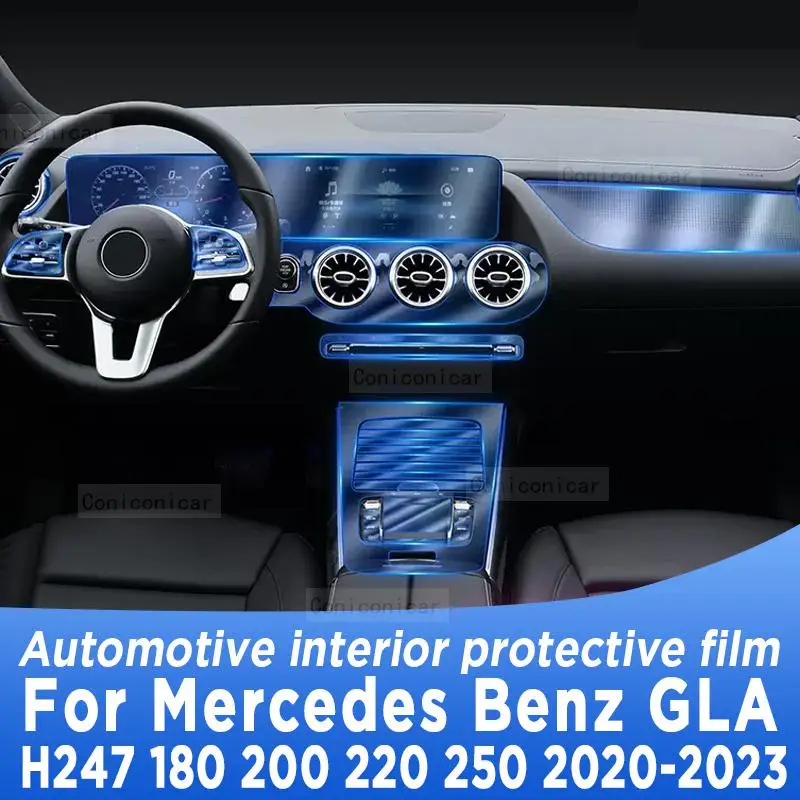 For Mercedes Benz GLA H247 2020-2023 Gearbox Panel Navigation Automotive Interior Screen Protective Film TPU Anti-Scratch