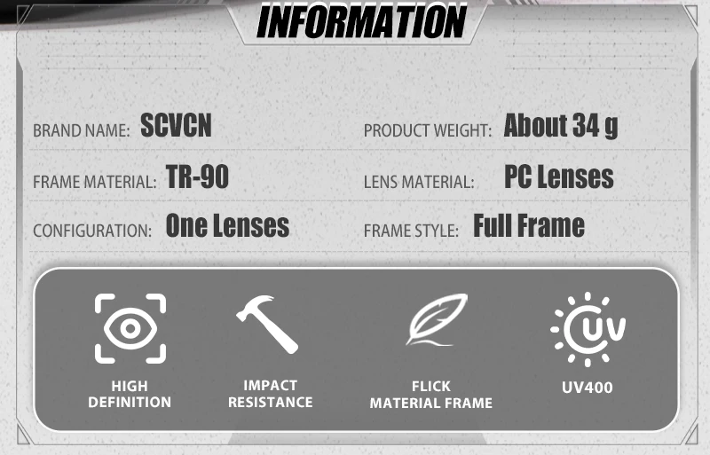 SCVCN Neue Outdoor Radfahren Gläser Fahrrad Sonnenbrille Männer UV400 Brillen Sport MTB Brille Fahrrad Frauen Reiten Wandern Sonnenbrille – Detail 2