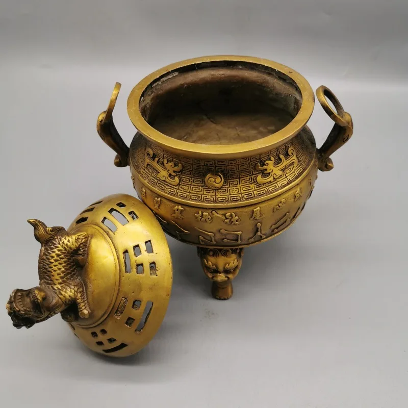 Antique Collection: Bronze Three-Legged Qilin Incense Burner a gift from heaven for good fortune and smoothness in all m
