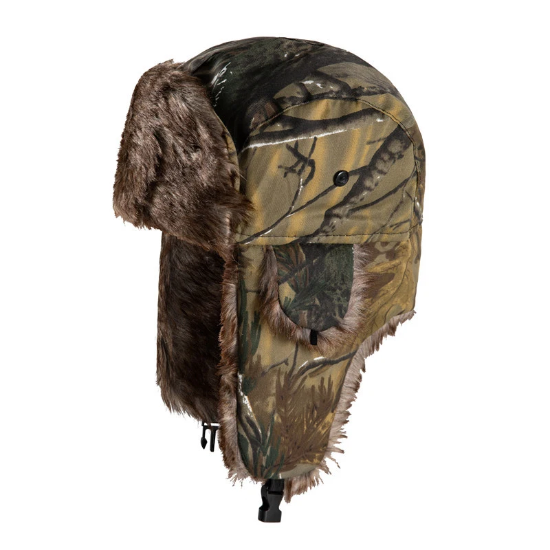 Unissex tático ushanka russo chapéu de pele à prova de vento trapper russo earflap boné inverno quente camuflagem chapéu para homens gorras