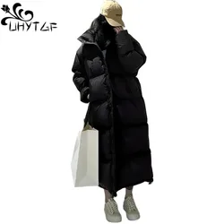 Down Cotton Jacket Women Korean Loose Cold-Proof Warm Padded Long Coat Female Oversized Bread Winter Parkas Overcoat Ladies 2856