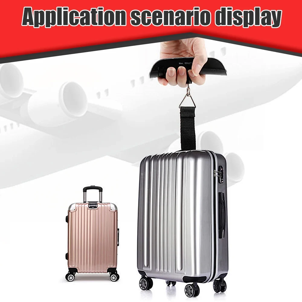 110lb/50kg Portable Scale Digital LCD Display Electronic Scale Weight Suitcase Travel Weighs Baggage Bag Weight Balance Tool