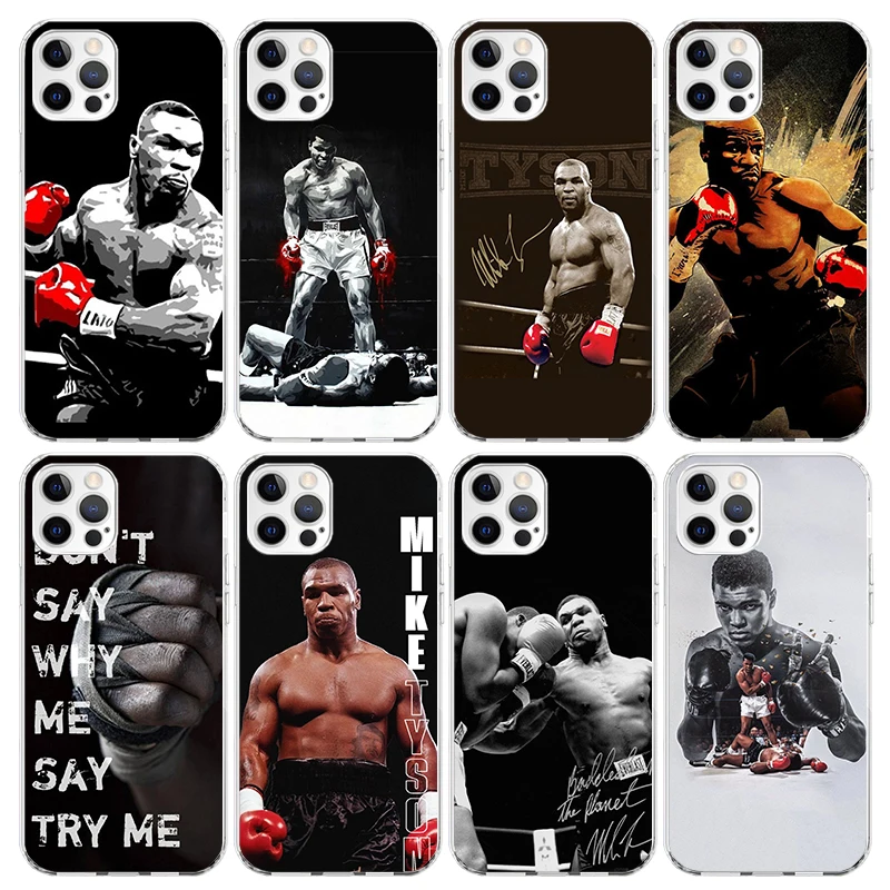 Mike Tyson Boxer Mann Handy hülle für iPhone 15 14 13 12 Mini 11 Pro Max Abdeckung 7 plus x xs xr 8 se Silikon Shell Print Fundas