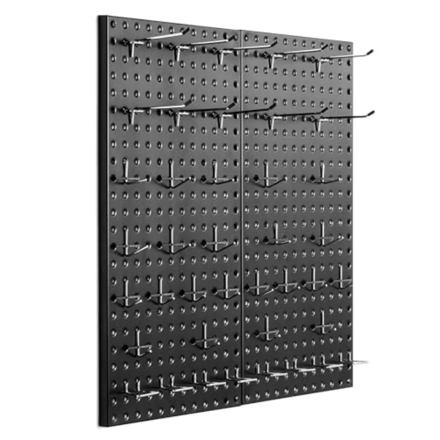 

Металлические перфорированные панели 24x12 дюймов, 2 штуки, сверхпрочные, настенный органайзер с аксессуарами для гаража, офиса, кухни