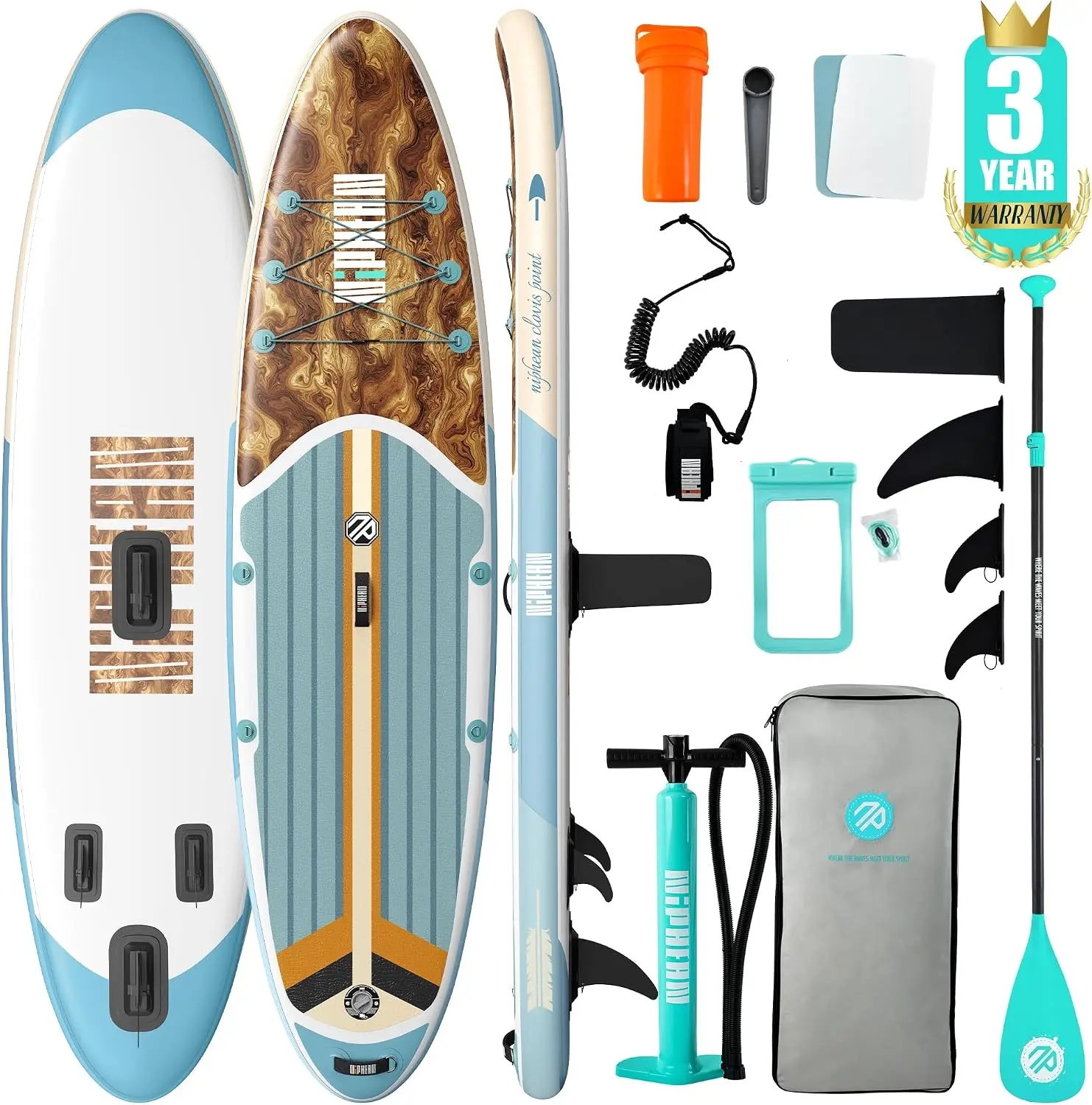 Inflatable Stand Up Paddle Board with SUP Accessories | 10'6'' SUP, Anti-Slip EVA Deck, 450 lbs Capacity Inflatable Paddle