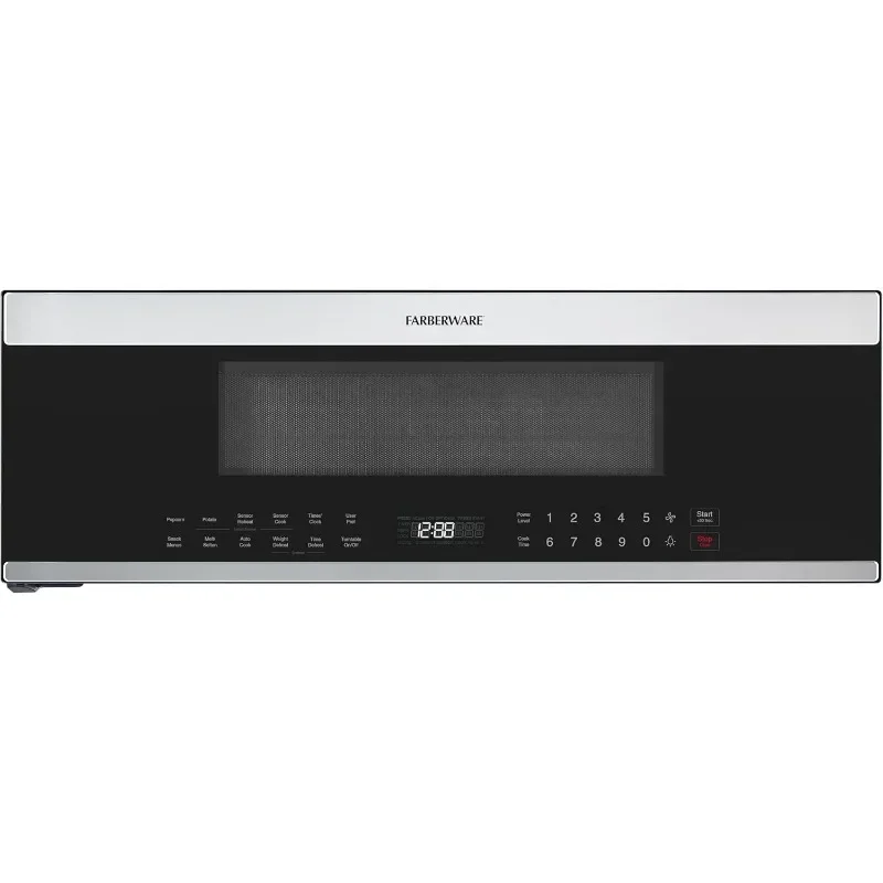 Farberware Over the-Range Microwave Oven Reheat Multi-Stage Cooking Melt Soften Feature LED Display Space Efficient Powerful