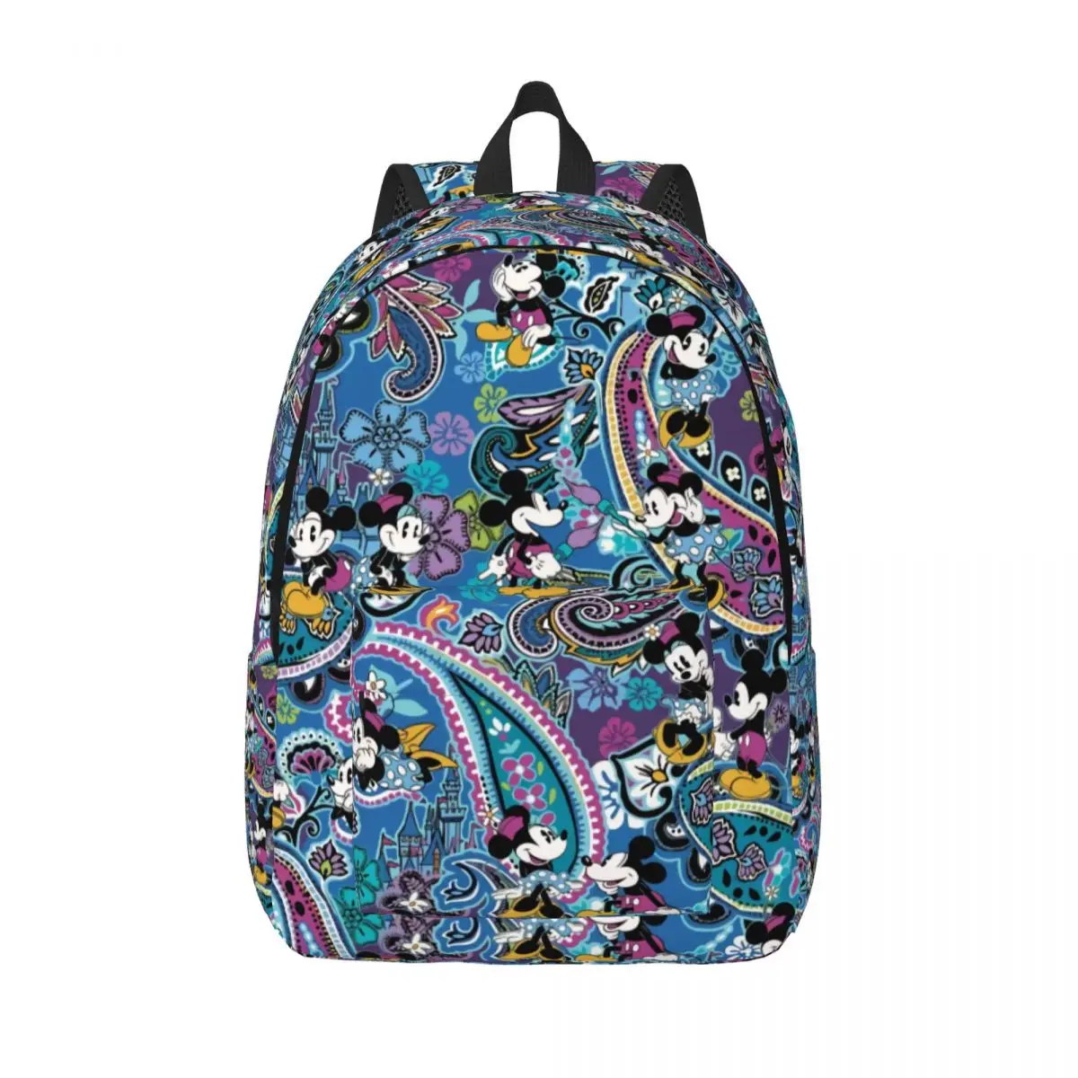 

Custom Mickey Mouse Paisley Travel Canvas Backpack Men Women School Laptop Bookbag College Student Daypack Bags