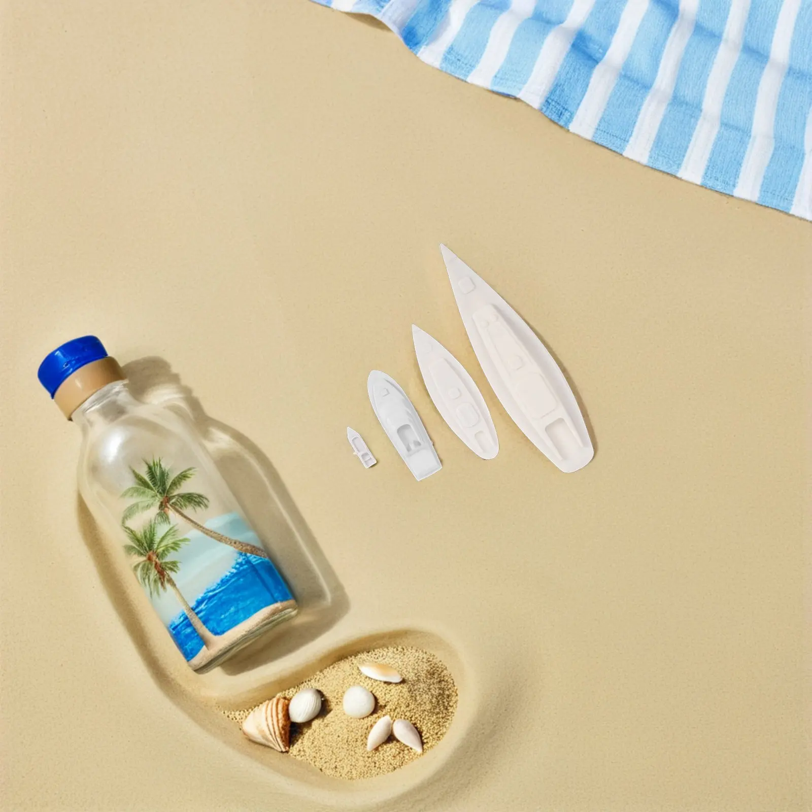 4Pcs White Mini Sailboat Decoration Plastic Miniature Sailing Boats for Fairy Garden Micro Landscape Beach Nautical Tabletop
