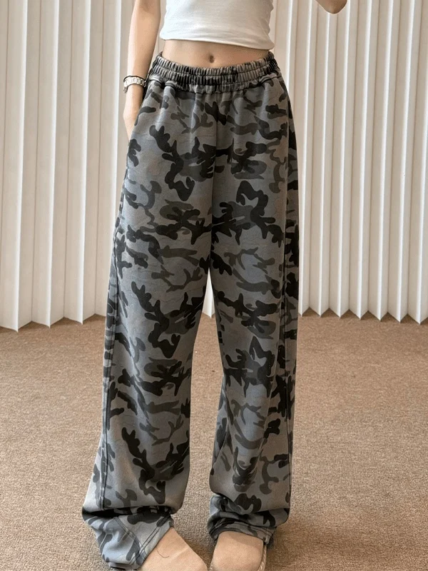 

American Retro Camouflage Sweatpants Men's Faion High Street Autumn Trendy Knife Pants Casual Spor Loose Fit